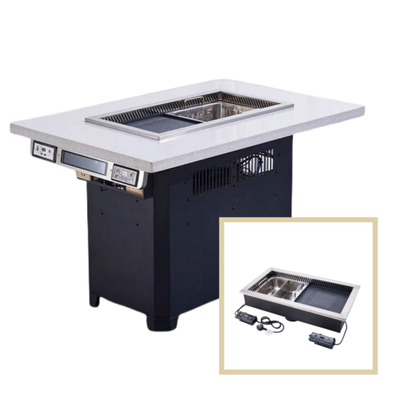 electric grill and hot pot 2 in 1 equipment