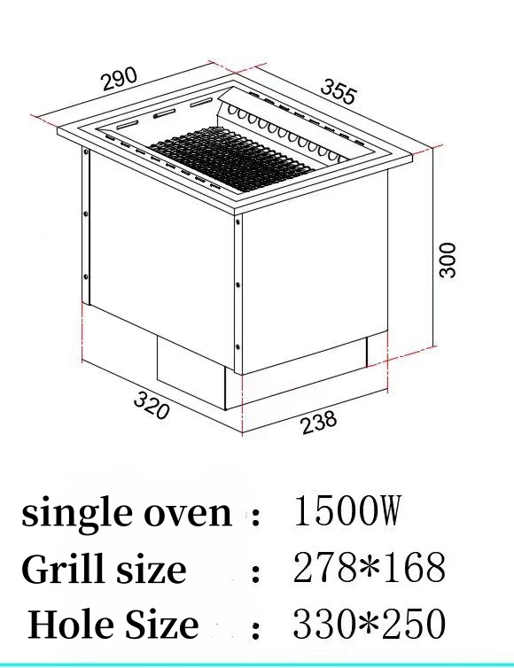 Smokeless electric grill dimensions